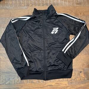 Pro-Athlete Performance Track Jacket Size 10 | Black with White Stripes Sports